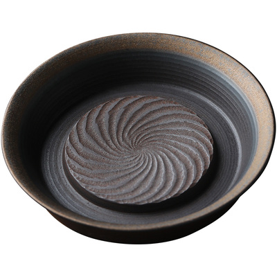 仿柴烧日式粗陶干泡壶仿古壶托