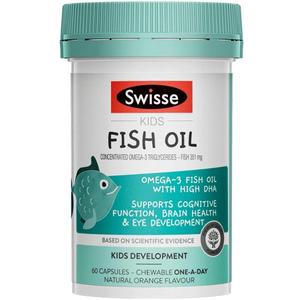 Swisse斯维诗儿童DHA补脑记忆力视力深海鱼油软胶囊60粒非鱼肝油