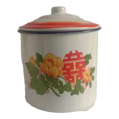 老式水杯复古风带盖防摔茶缸子