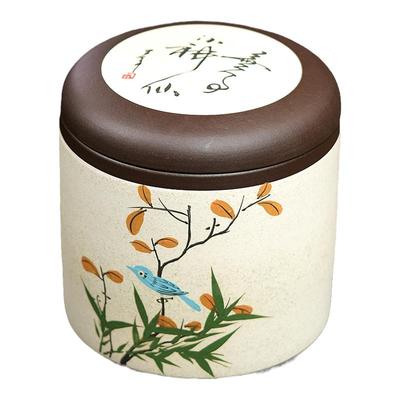 宜兴紫砂茶叶罐大号七饼普洱茶饼散茶罐醒茶罐米缸简约复古储存罐