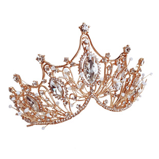 元旦女童皇冠头饰公主儿童王冠水晶大发箍冰雪奇缘小女孩节日演出