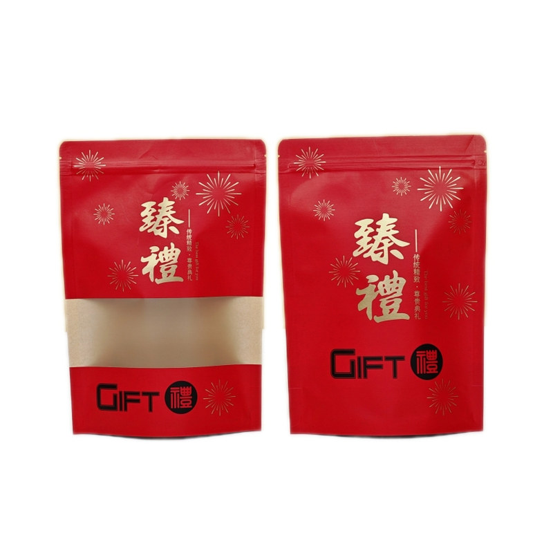 新年通用牛皮纸自立自封食品袋