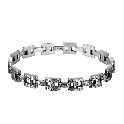 纯银藤纹表带手链复古高级感