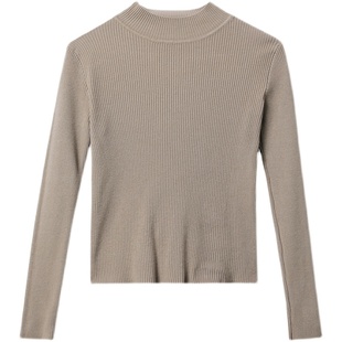 半高领打底衫女内搭修身薄款秋冬新款女装针织上衣小个子短款毛衣