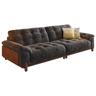 帕沙曼云朵布艺沙发小户型客厅2026新款复古风实木沙发雪尼尔直排