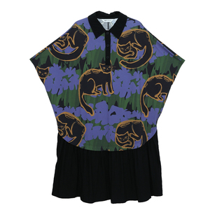 MOVEUP幻走2025春季新款.FUN系列缩褶倒梯形设计师针织连衣裙