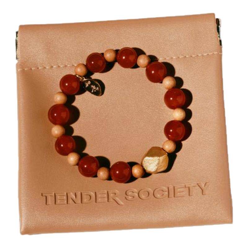 吴昕同款 tender society 如意红玛瑙檀木手串小众串珠链好运本命