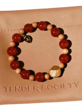 吴昕同款 tender society 如意红玛瑙檀木手串小众串珠链好运本命