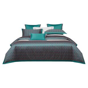 轻奢100支长绒棉数码印花AB版四件套丝滑简约欧式全棉六件套床品