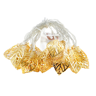 镂空叶子镀金led彩灯闪灯串灯网红ins少女心房间卧室装饰灯布置灯