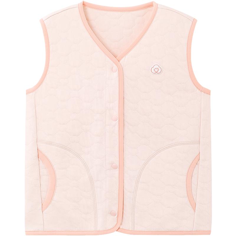 全棉时代25年秋季新儿童针织夹棉条家居马甲男女孩宝宝加厚小背心