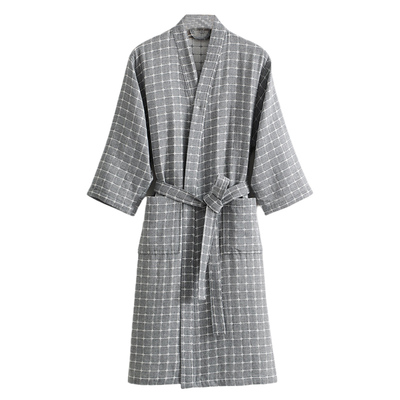 英夫仕纯棉纱布男女浴袍大码浴巾