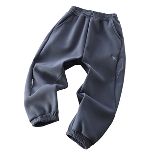 男童加绒休闲裤秋冬款2025新儿童卫裤中大童帅气裤子男孩运动长裤