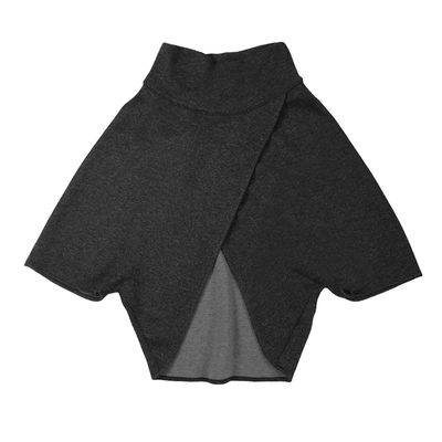 灰羊毛正反穿日系百搭斗篷