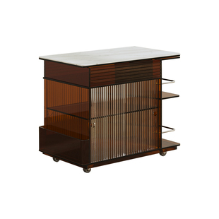 雅仆可移动升降茶几亚克力家具茶水柜边几中古沙发边柜岩板小茶桌