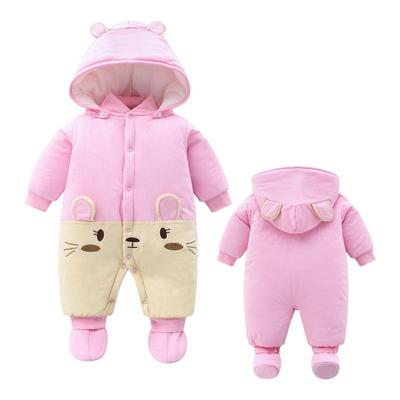 连脚连体衣婴儿棉服加厚夹棉棉衣