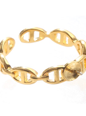 珍珠戒指空托配件猪鼻子戒托空托