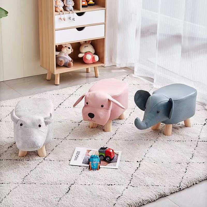 广告矮凳实木可爱卡通动物换鞋小儿童凳小布凳沙发凳凳子板凳科技