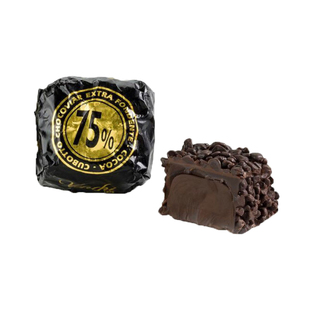 现货意大利venchi闻绮75%黑鱼子酱型纯黑巧克力单块散装零食糖果