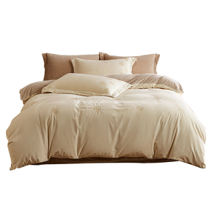 轻奢A类婴儿绒刺绣床上四件套加厚保暖牛奶珊瑚绒被套床单床品冬