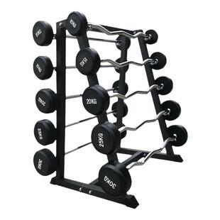 固定杠铃包胶杠铃直杆曲杆健身房商用杆铃一体跳操杠铃架套装