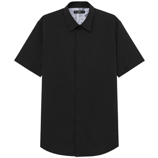 JDV男装夏季新品商场同款黑色短袖正装衬衫衬衣上衣SIZ4343
