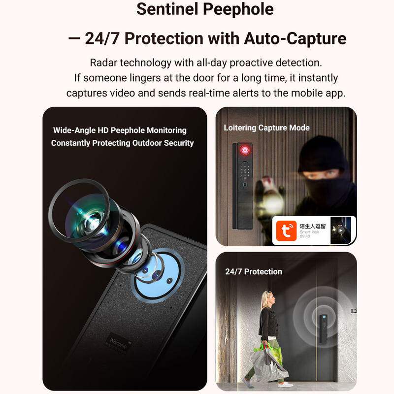 跨境涂鸦APP掌静脉3D人脸识别智能门锁密码指纹锁主动对讲智能锁