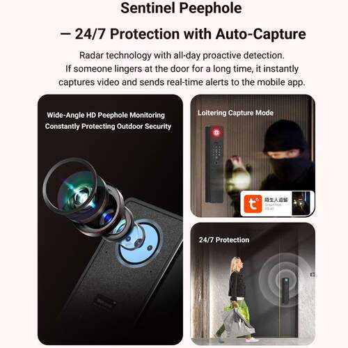 跨境涂鸦APP掌静脉3D人脸识别智能门锁密码指纹锁主动对讲智能锁