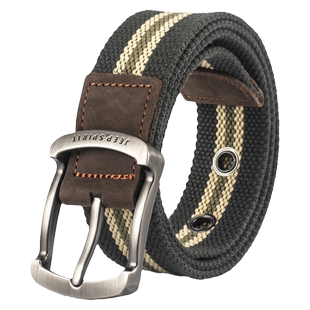 JEEP针扣帆布腰带男女通用百搭休闲皮带潮款布牛仔裤带青年军训潮