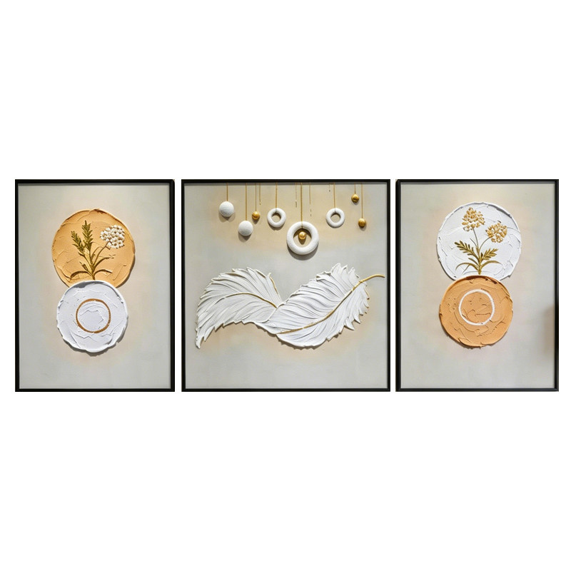 福美旺客厅立体浮雕挂画