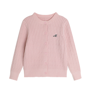 布丁哈鲁童装春装女童洋气上衣2026新款儿童休闲针织毛衣外套春秋