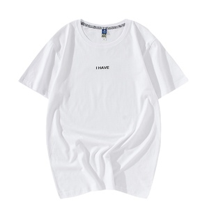 2025新款t恤男潮牌短袖夏季圆领白色纯棉宽松半袖打底衫体恤上衣