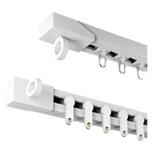 超薄窗帘轨道免打孔自粘侧装静音简易安装挂钩式飘窗顶装单滑轨