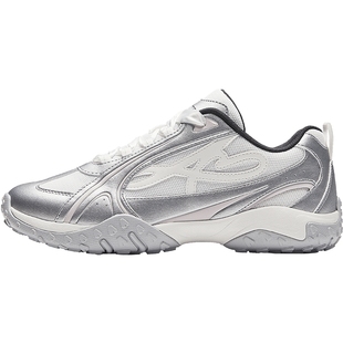 安踏雀跃薄底鞋女芭蕾风休闲鞋2026春季潮流百搭银色运动鞋小白鞋