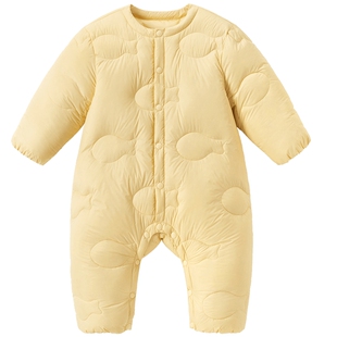 乖奇熊宝宝轻薄羽绒连体衣服冬季三防保暖白鸭绒婴儿外出哈衣冬装