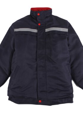 加厚冬季棉服工作服男女耐磨中长款棉衣工人车间保暖带帽子劳保服