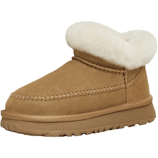 天美意厚底加绒保暖雪地靴棉鞋女鞋子休闲短靴2025冬新款KXD66DD5