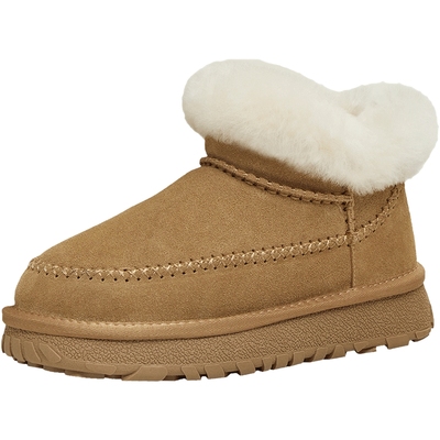 天美意厚底加绒保暖雪地靴棉鞋女鞋子休闲短靴2025冬新款KXD66DD5