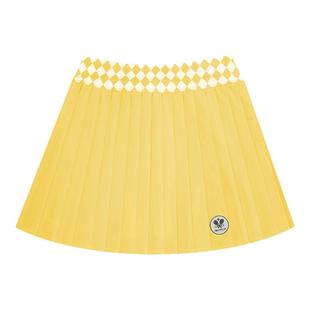 钻石菱格运动短裙撞色高腰高尔夫跑步百褶网球裙女带底裤PomPeche