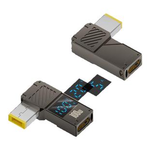 TypeC母口转DC转接头数显100w圆孔笔记本电脑转换器PD快充诱骗头USB-C圆头适用联想戴尔惠普华为电源适配接口