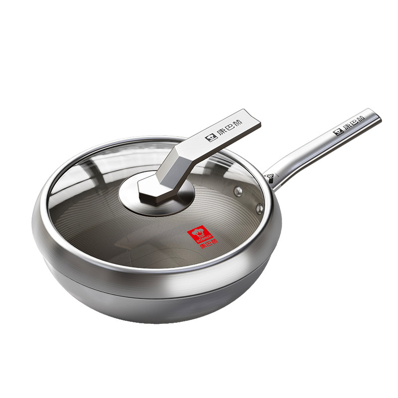 【重磅新品】康巴赫Apex版真钛0涂层炒锅无涂层家用不粘锅炒菜锅