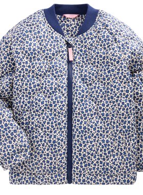 代购 MiniBoden儿童棉服 26秋冬女童蓝豹纹保暖夹克厚外套 2-14岁