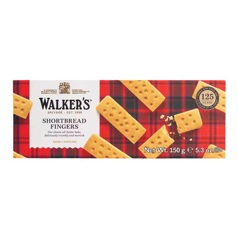 英国进口Walkers沃尔克斯黄油饼干手指条曲奇欧洲酥性零食品糕点