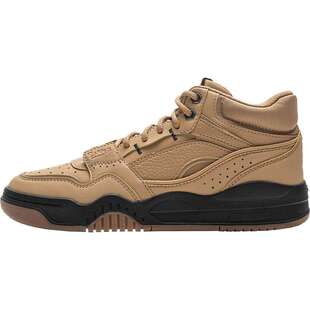 李宁月白Hi丨中帮板鞋女鞋春季新款经典复古休闲鞋百搭运动鞋女款