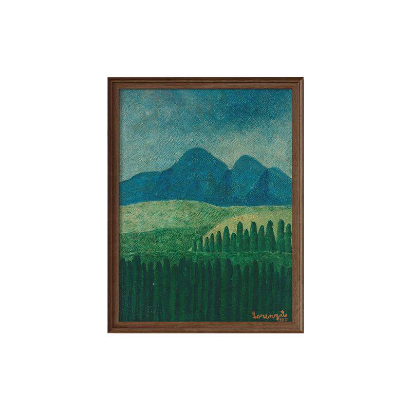 原野》系列 中古风客厅装饰画南洋风竖版玄关柜挂画绿色风景壁画