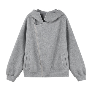 秋水伊人时尚连帽气质简约上衣2026年春季新款女休闲风日常短外套