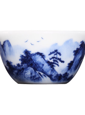 醇品雅集青花仿古主人杯茶杯台湾