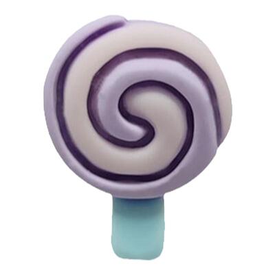 Crocs紫色棒棒糖鞋花洞洞鞋配饰