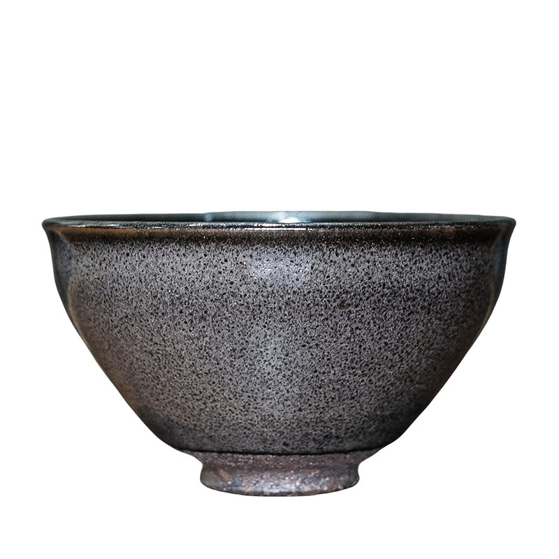 宋研 | 仿古粗胎柴窑点茶盏 手工灰背兔毫供御進琖底款复古器型