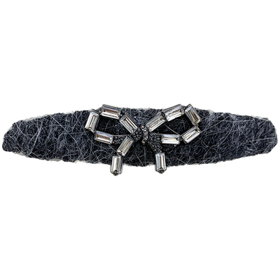 毛线水钻蝴蝶结发夹侧边刘海夹